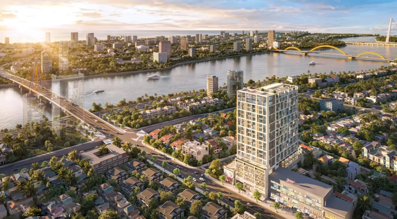 Phối cảnh tổng thể Sun Solar Residence bên sông Hàn
