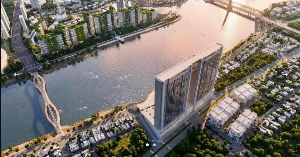 Phối cảnh minh hoạ khối tháp đôi Sun Galaxy Complex ven sông Hàn